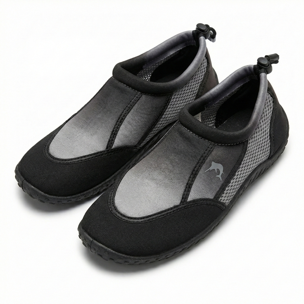 Reel Legends Black and Gray Slip On Boat Shoes